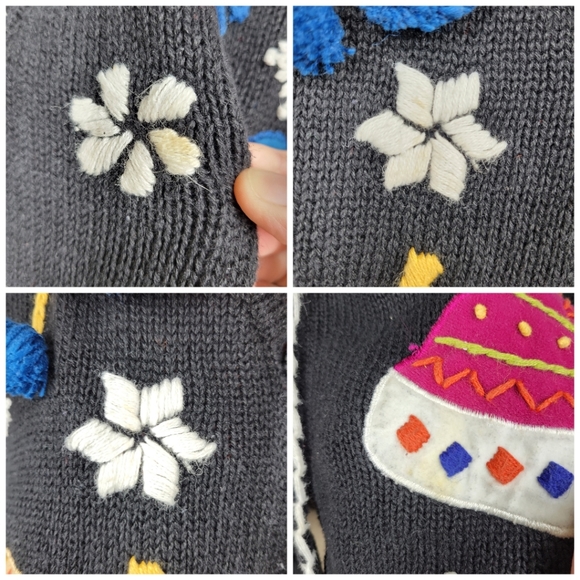 Vintage BP Design Ugly Sweater Vest Knit Winter Gloves Hats Novelty Medium - Picture 6 of 7